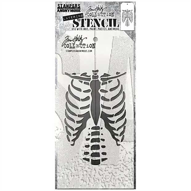 Stampers Anonymous Bones Tim Holtz Layering Stencil