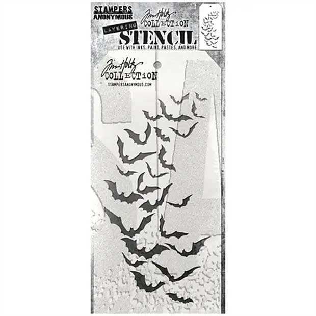 Stampers Anonymous Batty Tim Holtz Layering Stencil