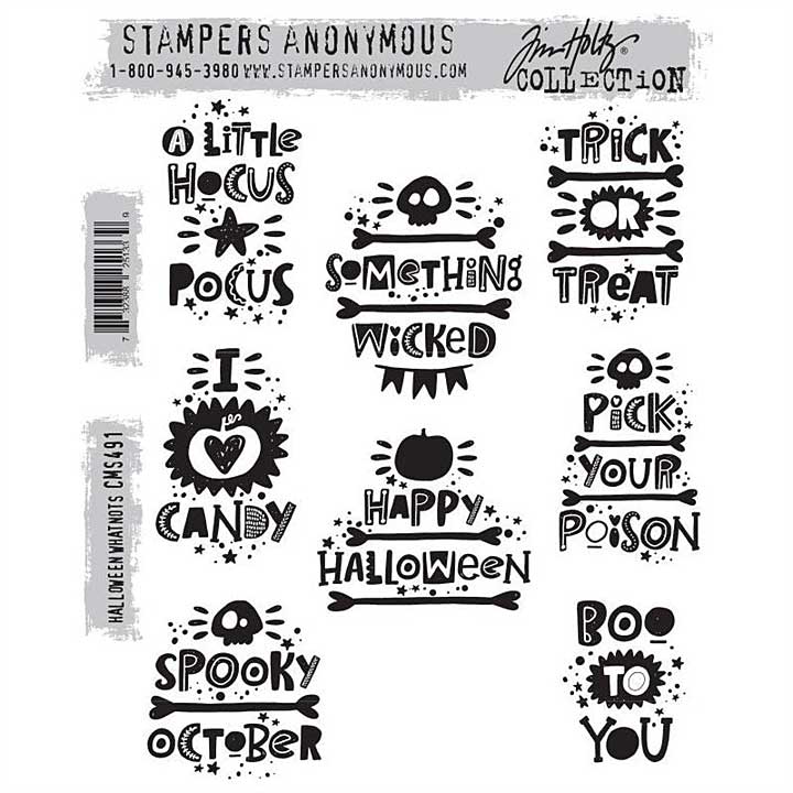 Stampers Anonymous Halloween Whatnots Tim Holtz Cling Stamps