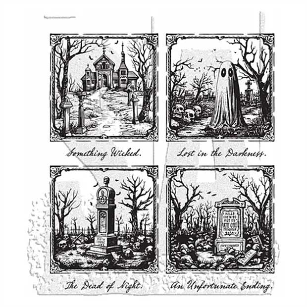 Stampers Anonymous Framed Frights Tim Holtz Cling Stamps