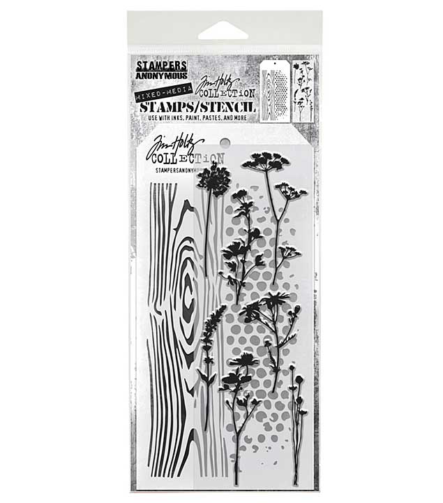 Stampers Anonymous Mixed Media #59 Tim Holtz Stamps + Stencil