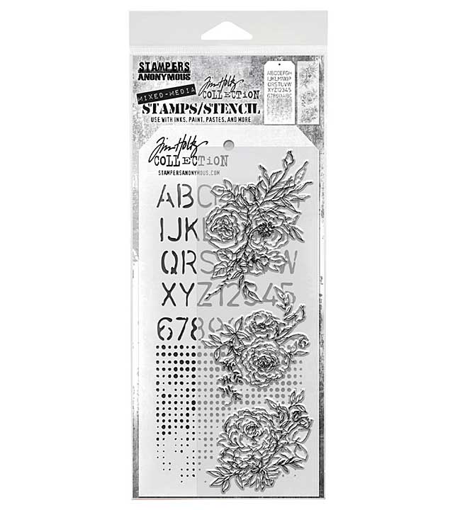 Stampers Anonymous Mixed Media #38 Tim Holtz Stamps + Stencil