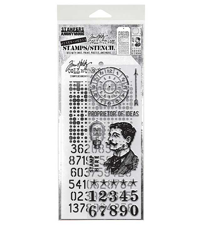 SO: Stampers Anonymous Mixed Media #18 Tim Holtz Stamps + Stencil