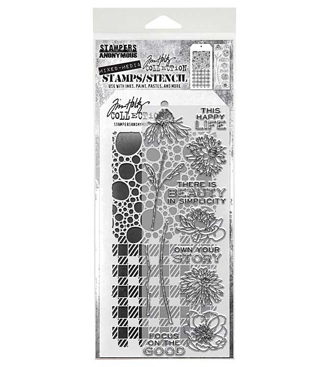 Stampers Anonymous Mixed Media #24 Tim Holtz Stamps + Stencil