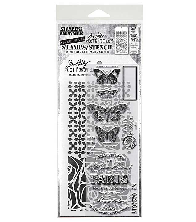 Stampers Anonymous Mixed Media #20 Tim Holtz Stamps Stencil
