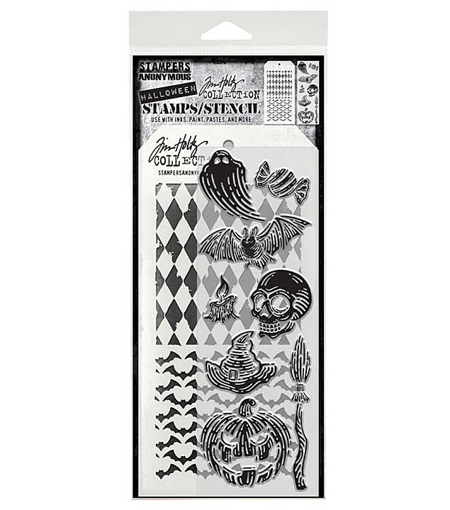 Stampers Anonymous Carved Frights Tim Holtz Stamps + Stencil