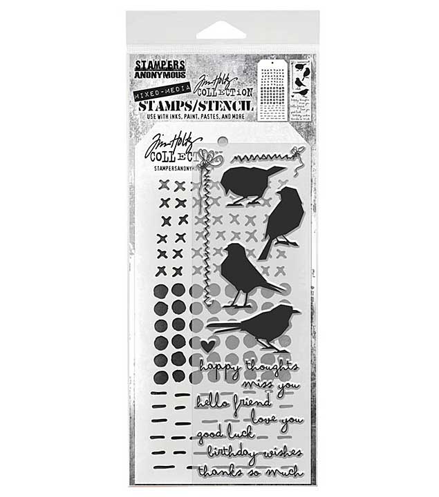 Stampers Anonymous Shilhoutte Birds Tim Holtz StampsStencil
