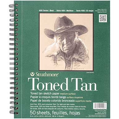 Strathmore Toned 9 x 12 - Sketch Spiral Paper Pad (Tan 50 Sheets)