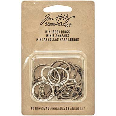 SO: Idea-Ology Metal Mini Book Rings .75 18pk - Silver, Antique Brass & Antique Copper