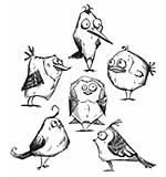 SO: Bird Crazy by Tim Holtz - Stampers Anonymous Cling Rubber Stamp Set 7x8.5 - Bird Crazy
