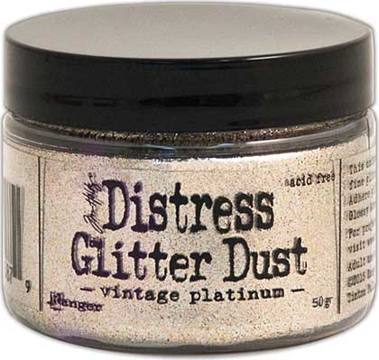 Tim Holtz Distress Glitter Dust .5g - Vintage Platinum