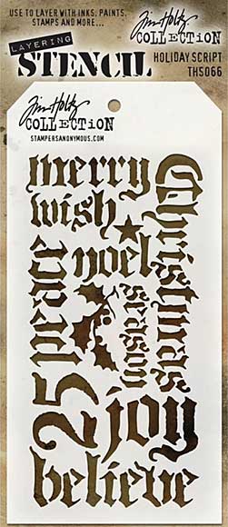 SO: Tim Holtz Layered Stencil - Holiday Script