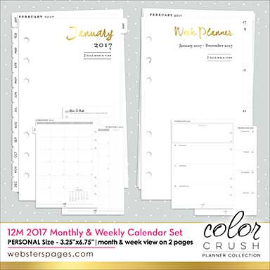 SO: Colour Crush 2017 Personal Planner - 12 Month Calendar - (Week and Month)