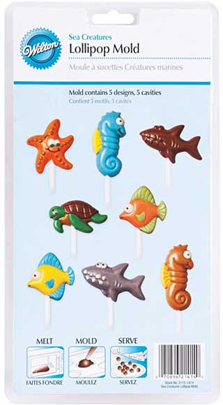 Lollipop Mold - Sea Creatures 5 Cavity (5 Designs)