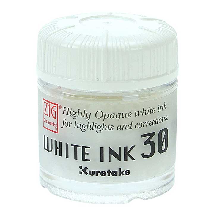 SO: Kuretake Zig Cartoonist Ink - White (30ml Bottle)
