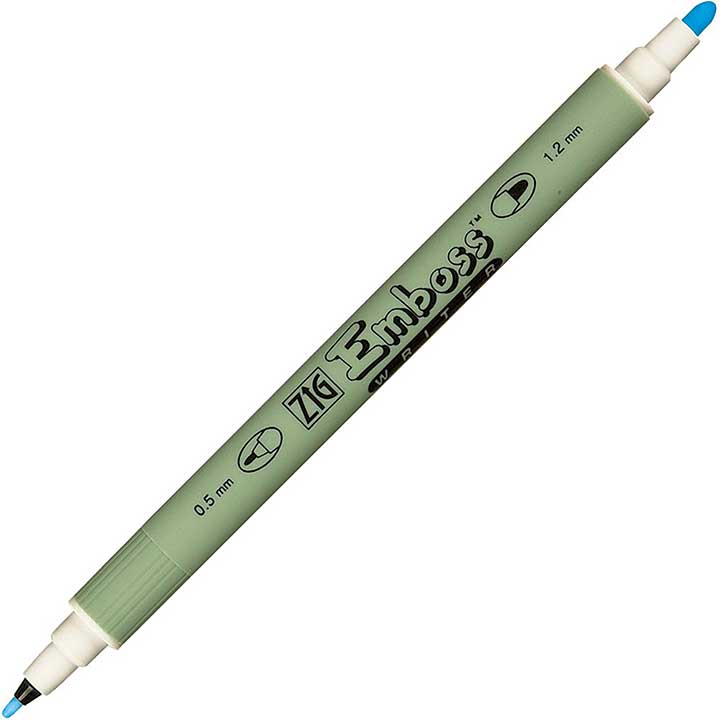 Zig Emboss Writer -Twin Tip Embossing Marker Pen 0.5 & 1.2mm, Clear Ink