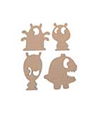 SO: MDF Ornaments - Aliens - (4pk)