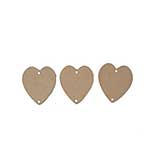 SO: Heart Ornament - 3 pack - MDF