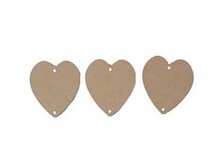 SO: Heart Ornament - 3 pack - MDF