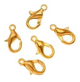 SO: Jewellery Findings - Nickel Free Lobster Clasp - Gilt (12mm 5pcs)