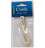 SO: Waxed Cotton Cord - White (5mm x 5m)