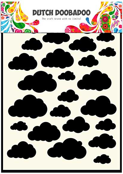 SO: Dutch Doobadoo A5 Mask Stencil - Clouds