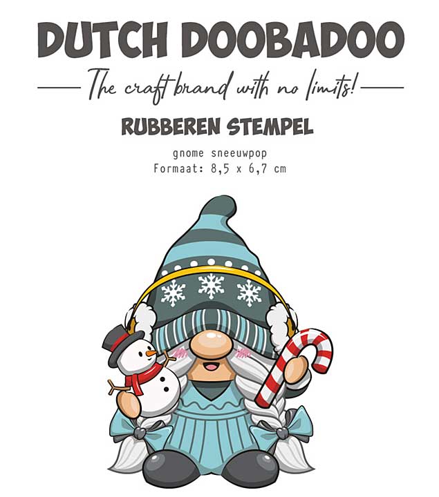 Dutch Doobadoo Rubber Stamp Gnome Snowman