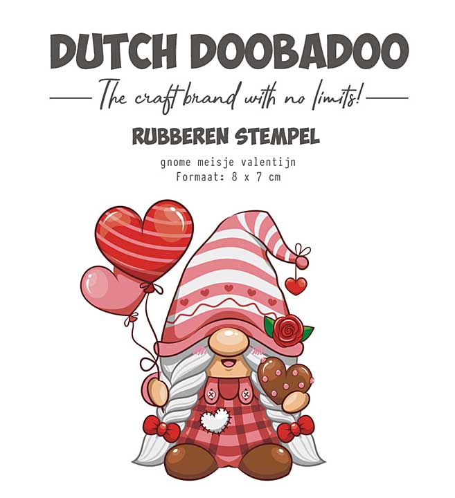 SO: Dutch Doobadoo Rubber Stamp Gnome Meisje Valentijn (497.004.029)