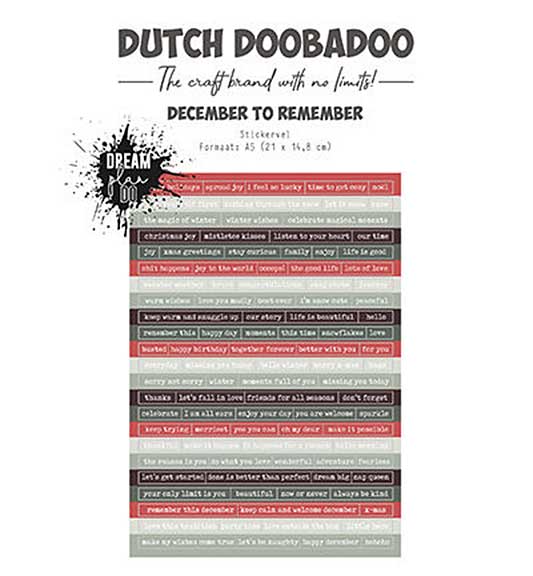 Dutch Doobadoo Dream Plan Do Dutch December to Remember A5 Sticker