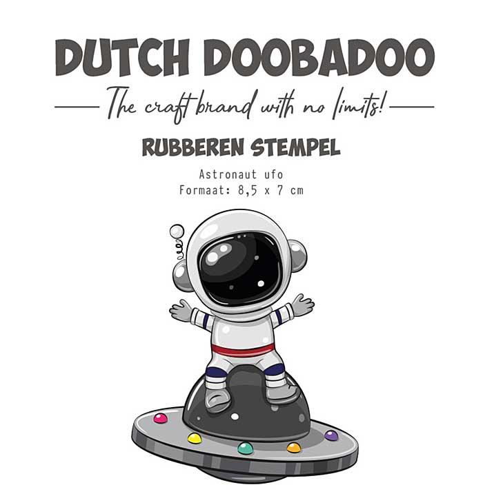 Dutch Doobadoo Outer Space Rubber Stamp A7 Astronaut Ufo