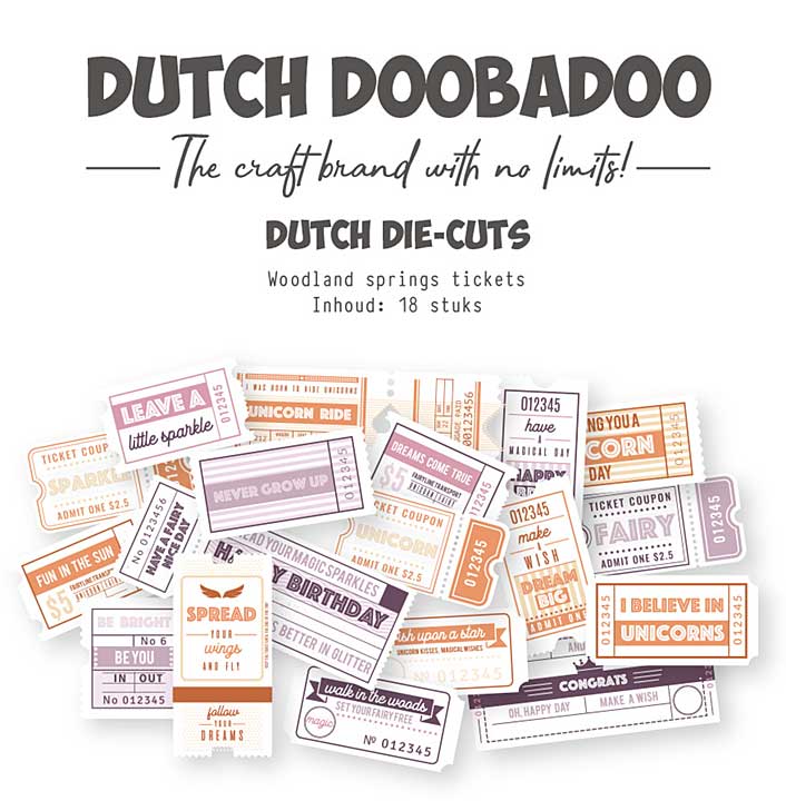 Dutch Doobadoo Woodland Springs Dutch Die-Cuts Tickets (18pcs)
