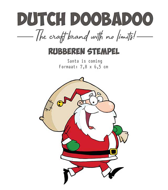 Dutch Doobadoo Rubber Stamp Santa Is Coming