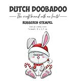 Dutch Doobadoo Rubber Stamp Konijn Candy Cane