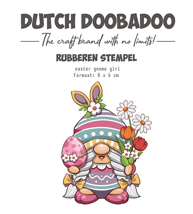Dutch Doobadoo Rubber Stamp Easter Gnome Girl