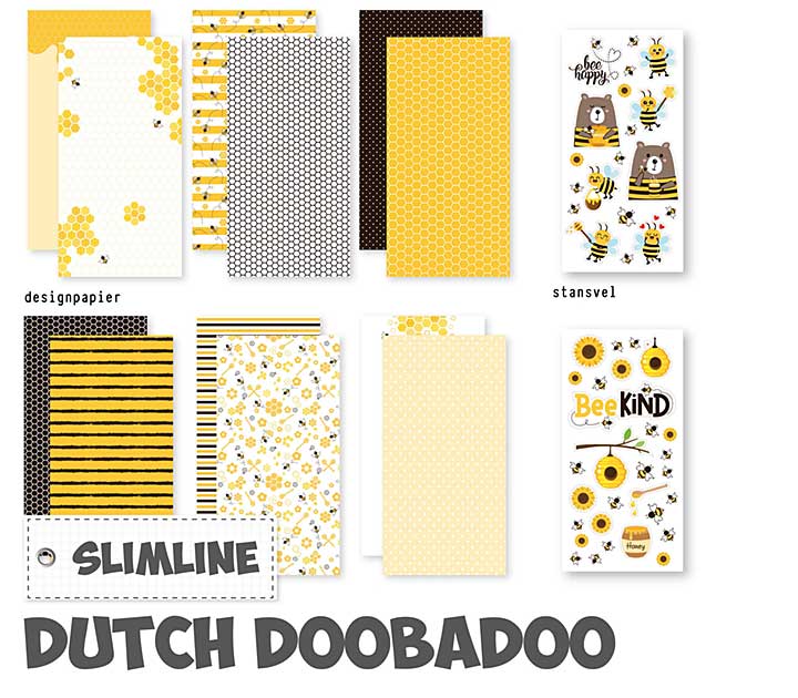 Dutch Doobadoo Crafty Paper Slimline Bee Happy