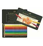 Faber Castell - 12 Polychromos Color Pencil Crayons in Metal Box