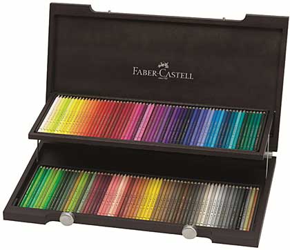SO: Faber Castell - 120 Polychromos Colour Pencil Crayons in Wooden Presentation Box
