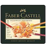 SO: Faber Castell - 24 Polychromos Colour Pencil Crayons in Metal Box