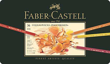 Faber Castell - 36 Polychromos Colour Crayons in Metal Box