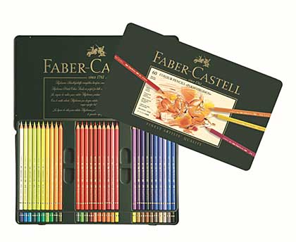 Faber Castell - 60 Polychromos Colour Pencil Crayons in Metal Box