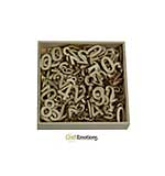 SO: CraftEmotions Wooden Numbers Basic, Large and Small (256pcs- in wooden ornament  box 105 x 105mm)