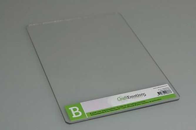 CraftEmotions - Replacement B Plate Compatible with Cuttlebug Machine (Single Plate, 3mm, Clear)