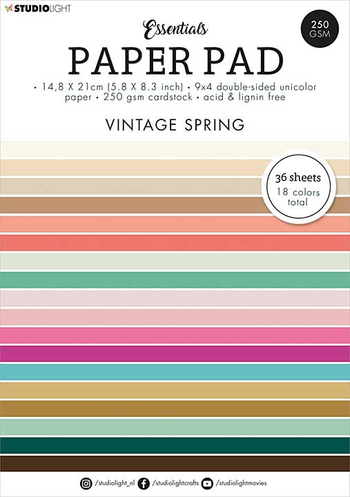 SO: Studio Light Paper Pad 8.25X5.83 36Pkg - Nr. 92, Vintage Spring