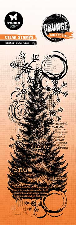 Studio Light Winter Pine Tree Grunge Stamp