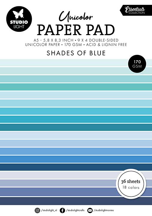 Studio Light Shades Of Blue Essentials A5 Unicolor Paper Pad