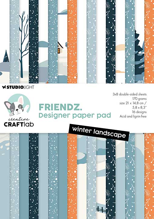 SO: Creative Craftlab Friendz Design Paper Pad A5 Winter Landscape