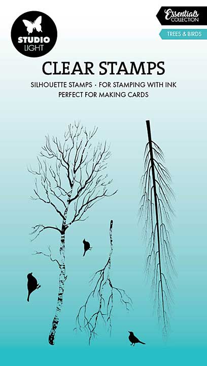 Studio Light Trees and Birds Silhouette Clear Stamp