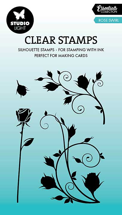 Studio Light Rose Swirl Silhouette Clear Stamp