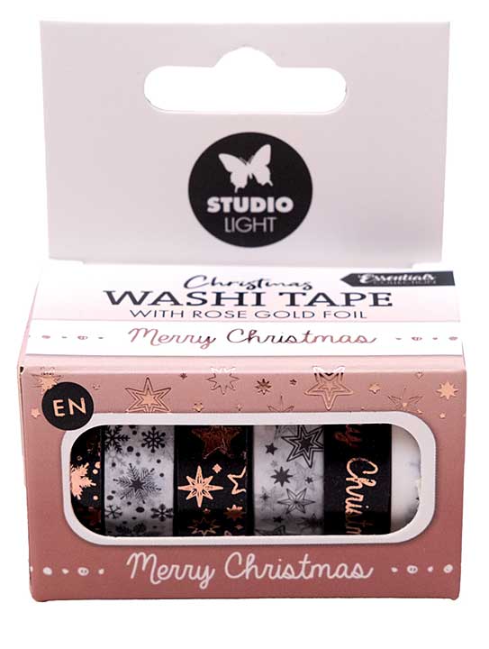 Studio Light Washi Tape BlackWhite Rose Gold Christmas Essentials