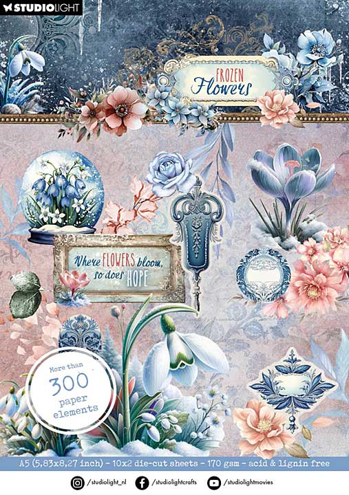 Studio Light Frozen Flowers Die-cut Paper Pad Elements